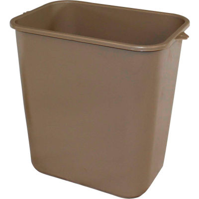 Impact Pinch'M Rectangular Soft-Sided Plastic Wastebasket-28 Qt., Beige, 7702-15 - Pkg Qty 24