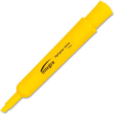 Integra™ Desk Highlighter, Chisel Tip, Fluorescent Yellow Ink, 12/Pack