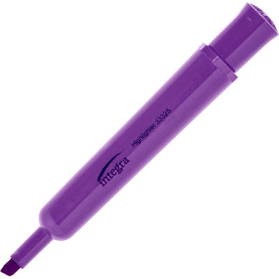 Integra™ Desk Highlighter, Chisel Tip, Fluorescent Purple Ink, 12/Pack