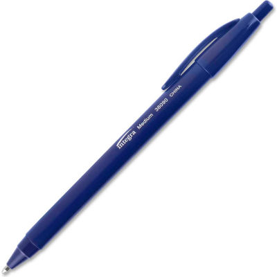 Integra™ Ballpoint Retractable Pen, Medium, Blue Barrel/Ink, Dozen