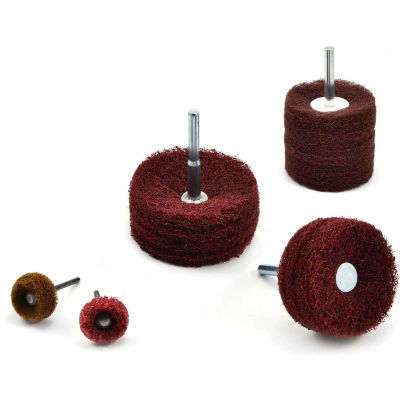 Superior Abrasives 40438 Satin Disc Wheel 1/8" Mandrel 1-1/2" Aluminum Oxide Medium - Pkg Qty 10