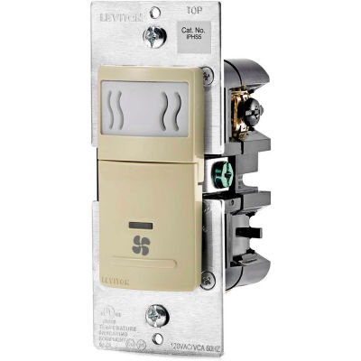 Leviton Humidity Sensor and Fan Control IPHS5-1LI, 120VAC, 60Hz, Single Pole, Ivory
