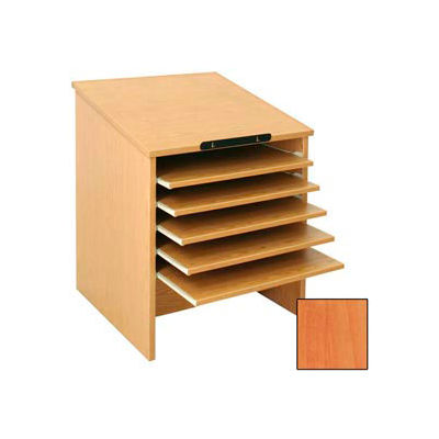 Atlas Stand/End-of-Range Display- 39H - 28"W x 27"D x 39"H Oiled Cherry
