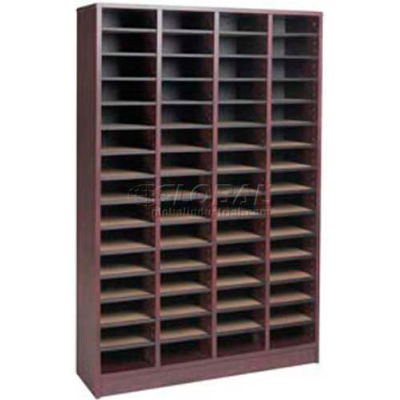Literature Organizer 60 Pocket - 40"W x 12-1/8"D x 60-1/2"H Mahogany