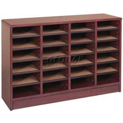 Literature Organizer 24 Pocket - 40"W x 12-1/8"D x 26-1/2"H Mahogany