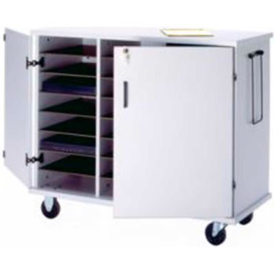 Ironwood Glacier™ Laptop Storage Cart, 43-1/2"W x 20"D x 35-1/2"H, Folkstone Gray