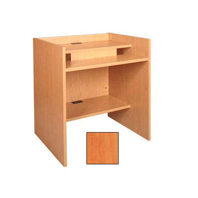 36" x 39" Patron Access Station - 36"W x 30"D x 46-1/8"H Oiled Cherry