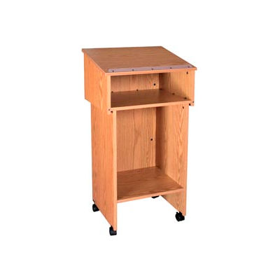 Two Section Stand Up Podium / Lectern - 24"W x 19-3 / 4"D x 43-1 / 2"H Natural Oak