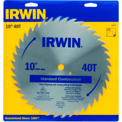 Circular Saw Blade-10" X 40t Standard Combination, 5/8" Arbor-Carded - Pkg Qty 5