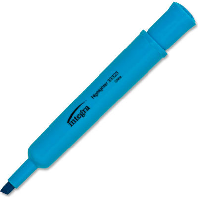 Integra™ Desk Highlighter, Chisel Tip, Fluorescent Blue Ink, 12/Pack