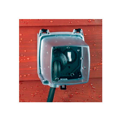 Intermatic WP1250C 2 Gang 4-3/4" Deep w/GFCI, Duplex,Toggle/Rnd (WP217) Inserts Flexi Guard