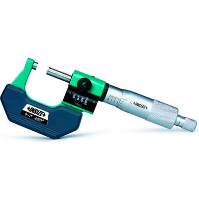 INSIZE 3400-1 0-1" Mechanical Outside Micrometer W/Digital Counter & Ratchet Stop Thimble