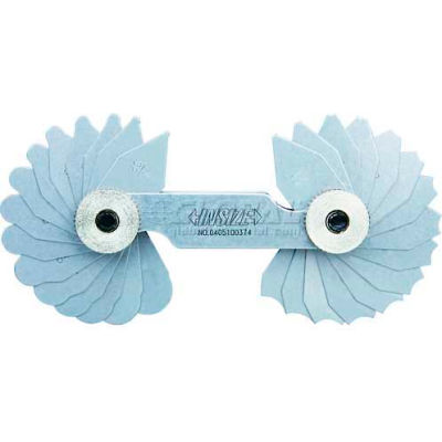 INSIZE Radius Gage Sete, 4801-16E1, 17/32 - 1 Range, Concave & Convex Blades, 16/16 Pcs