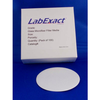 LabExact Grade A 1.6um Binderless Glass Microfiber Filter 12.5cm, 100/PK