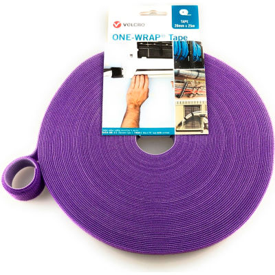 VELCRO® Brand One-Wrap® Hook & Loop Tape Fasteners Purple 1/2" x 15'