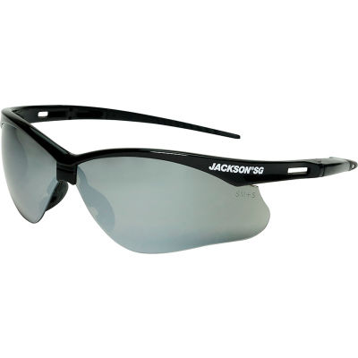 Jackson Safety SG Safety Glasses Black Frame Smoke Mirror Lens Anti-Scratch