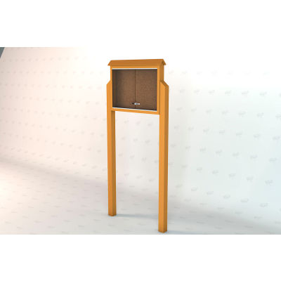 Frog Furnishings Medium Message Center, Recycled Plastic, Two Sides, Two Posts, Cedar, 36"W x 26"H