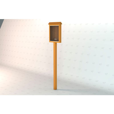 Frog Furnishings Small Message Center, Recycled Plastic, One Side, One Posts, Cedar, 26"W x 20"H