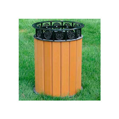 Jamestown Receptacle, Recycled Plastic, 12 Gal., Cedar