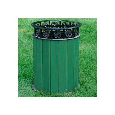 Jamestown Receptacle, Recycled Plastic, 12 Gal., Green