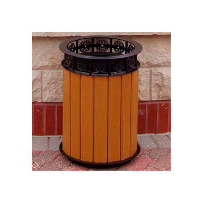 Jamestown Receptacle, Recycled Plastic, 20 Gal., Cedar