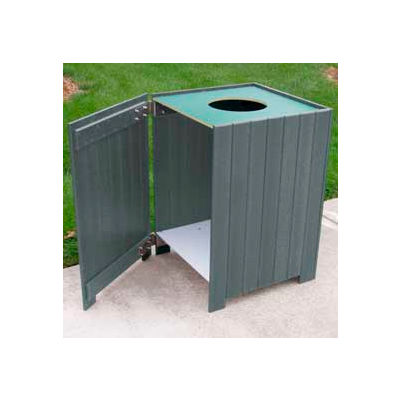Standard Square Receptacle, Recycled Plastic, 20 Gal., Gray