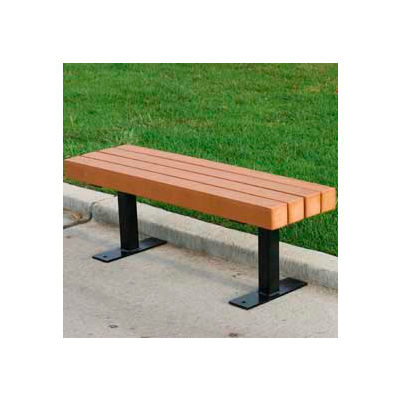 Frog Furnishings Recycled Plastic 4 ft. Trailside Bench, Cedar Bench/Black Frame