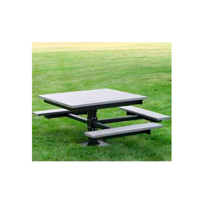 Frog Furnishings Recycled Plastic 4 ft. T-Table, ADA, Gray