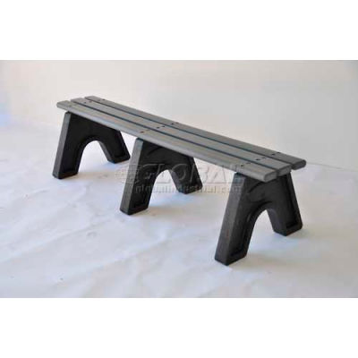 Frog Furnishings Recycled Plastic 4 ft. Sport Bench, Gray Bench/Black Frame