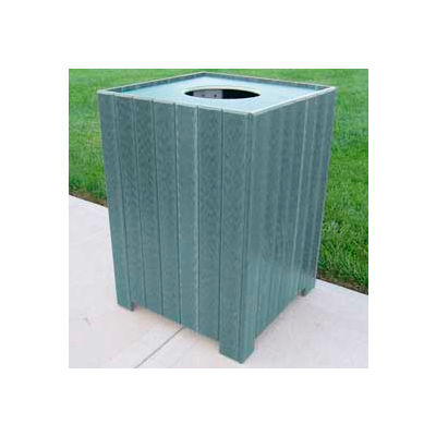 Standard Square Receptacle, Recycled Plastic, 55 Gal., Gray