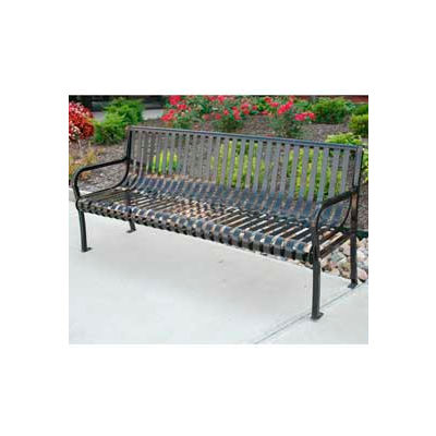 Aspen Bench, Steel, 6 ft, Black