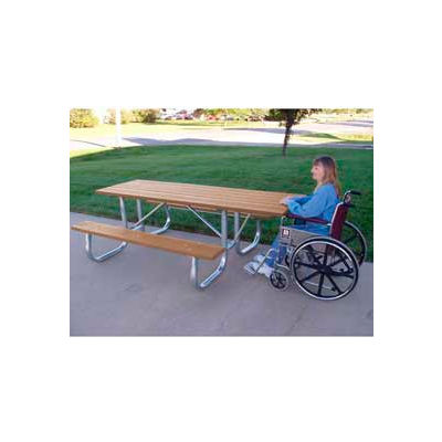 Frog Furnishings Recycled Plastic 6 ft. Galvanized Frame Picnic Table, ADA, Cedar