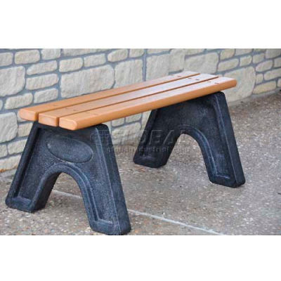 Frog Furnishings Recycled Plastic 6 ft. Sport Bench, Cedar Bench/Black Frame