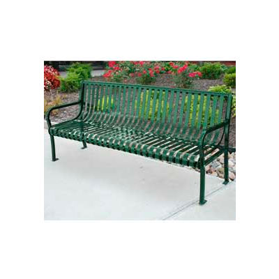 Aspen Bench, Steel, 6 ft, Green