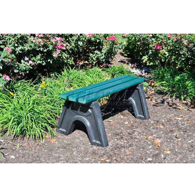 Frog Furnishings Recycled Plastic 6 ft. Sport Bench, Green Bench/Black Frame