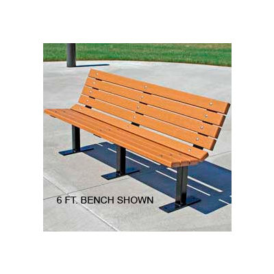 Frog Furnishings Recycled Plastic 8 ft. Contour Bench, Cedar Bench/Black Frame