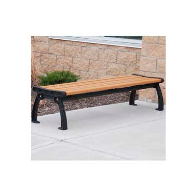Frog Furnishings Recycled Plastic 8 ft. Heritage Backless Bench, Cedar Bench/Black Frame