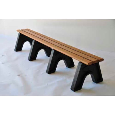 Frog Furnishings Recycled Plastic 8 ft. Sport Bench, Cedar Bench/Black Frame