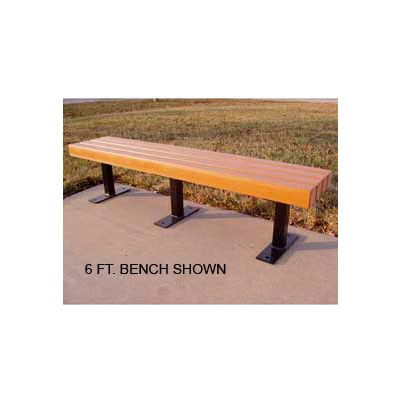 Frog Furnishings Recycled Plastic 8 ft. Trailside Bench, Cedar Bench/Black Frame