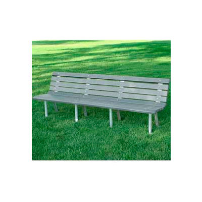 Frog Furnishings Recycled Plastic 8 ft. St. Pete Bench, Gray Bench/Aluminum Frame