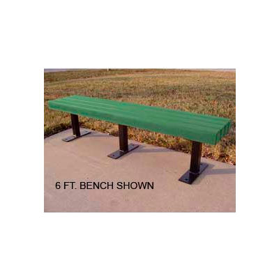 Frog Furnishings Recycled Plastic 8 ft. Trailside Bench, Green Bench/Black Frame