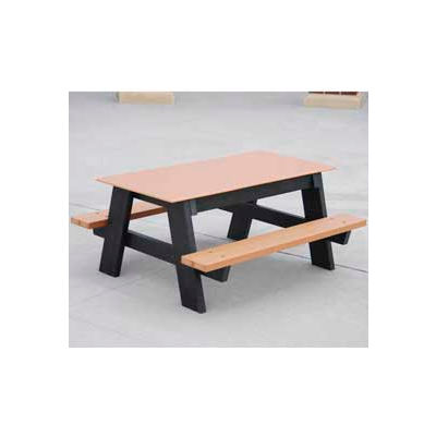 Frog Furnishings Recycled Plastic 4 ft. Kids Picnic Table, Cedar