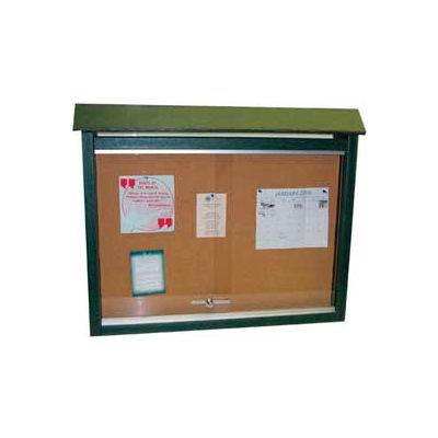 Frog Furnishings Large Message Center, Recycled Plastic, One Side, No Posts, Green, 51"W x 36"H