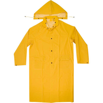 Enguard 2-Piece Raincoat, 35 mil PVC/Polyester, Snap Closure, Yellow ...