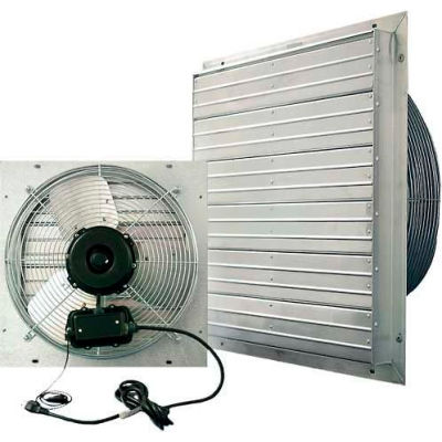 J&D Manufacturing 24" ES Shutter Fan W/ 9' Power Cord, 1/10 HP, Single Phase