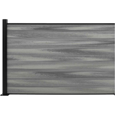 Full Composite 6'Wx4'H Oxford Grey Aluminum/Composite Horizontal Fence Starter Section - SURFACE MT
