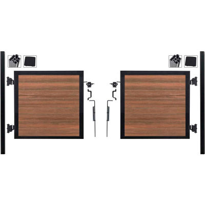 Full Composite 10'Wx4'H King Cedar Aluminum/Composite Adj Fence Double Gate Kit- IN GROUND ONLY