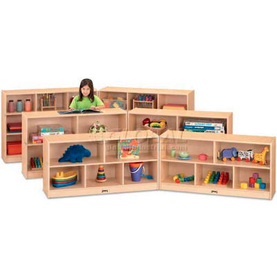 Jonti-Craft® Mobile Fold-N-Lock Cubbie,No Tray , 96"Wx15"Dx29-1/2"H, Maple Laminate