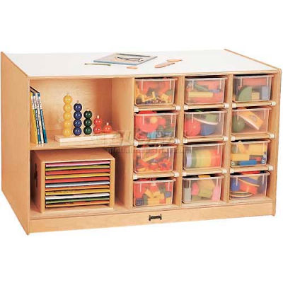Jonti-Craft® Mobile Storage Island, Twin w/o Tray, 48"W x 29"D x 29-1/2"H, Birch Plywood