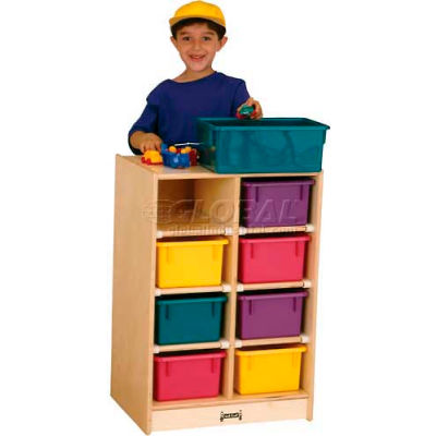 Jonti-Craft® 8 Tray Mobile Cubbie Without Trays, 20"W x 15"D x 29-1/2"H, Birch Plywood
